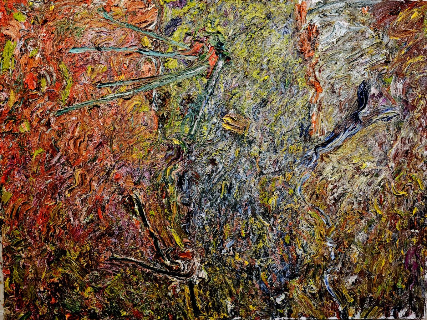 An expressive, semi-abstract painting by Tracey Jones