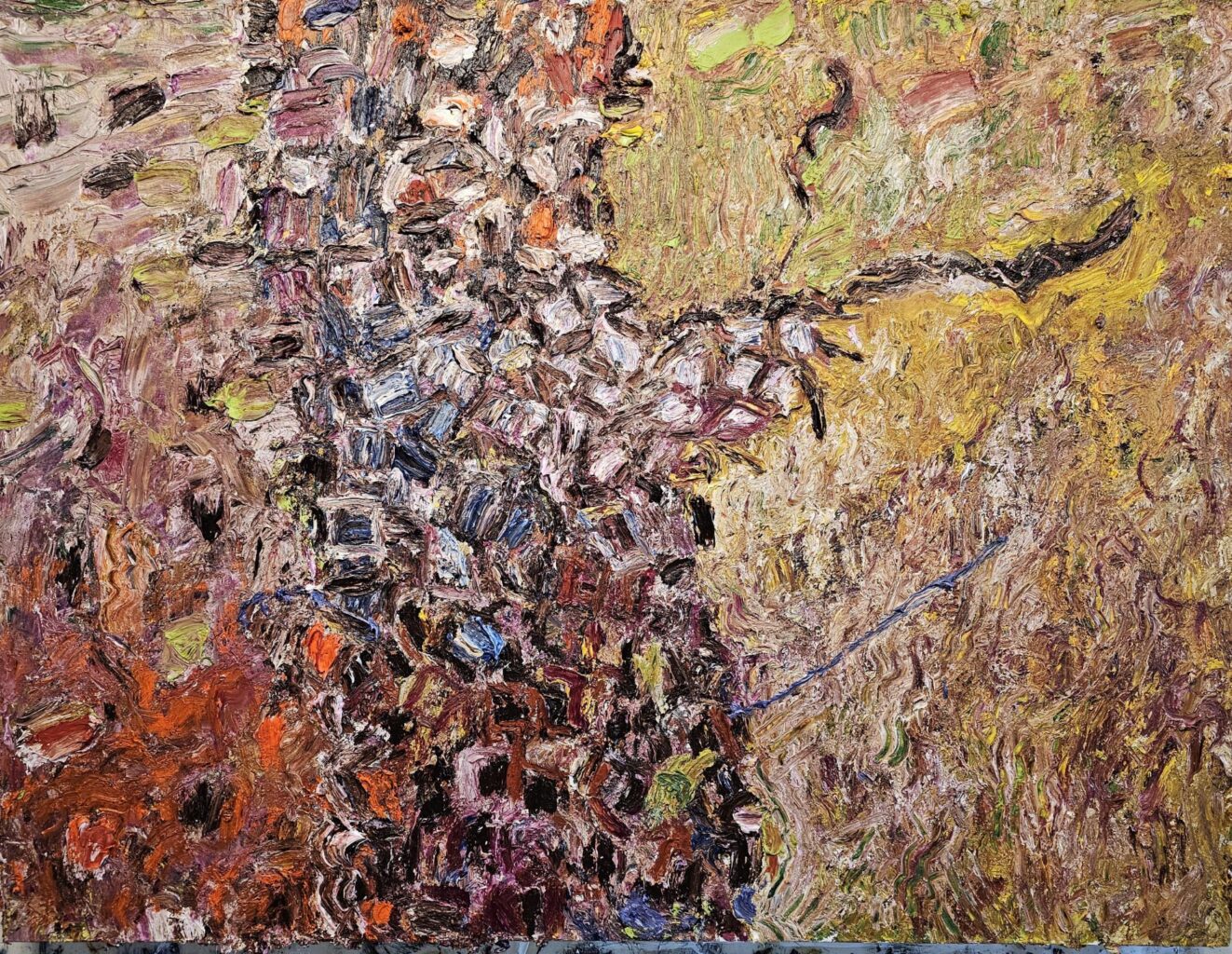 An expressive, semi-abstract painting by Tracey Jones