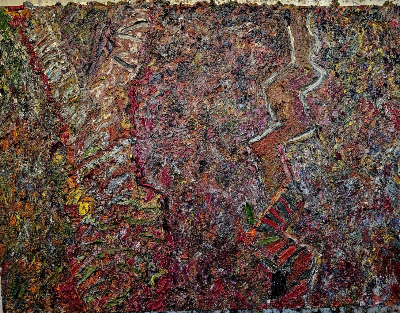An expressive, semi-abstract painting by Tracey Jones