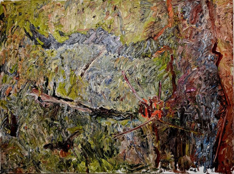 An expressive, semi-abstract painting by Tracey Jones