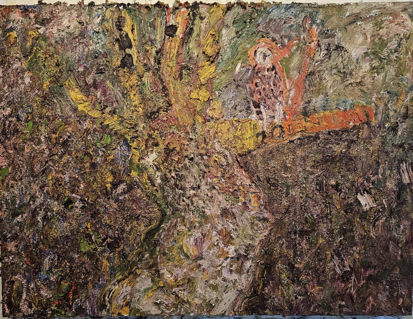 An expressive, semi-abstract painting by Tracey Jones