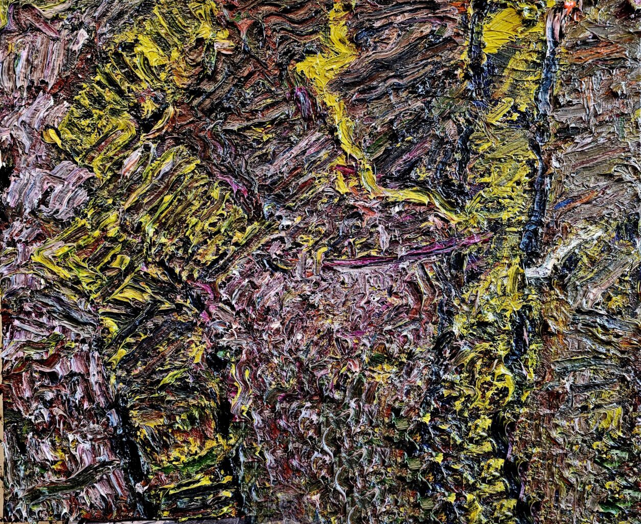 An expressive, semi-abstract painting by Tracey Jones